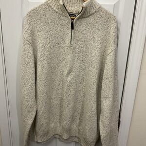 Chaps Cream Zip Up Men's Sweater